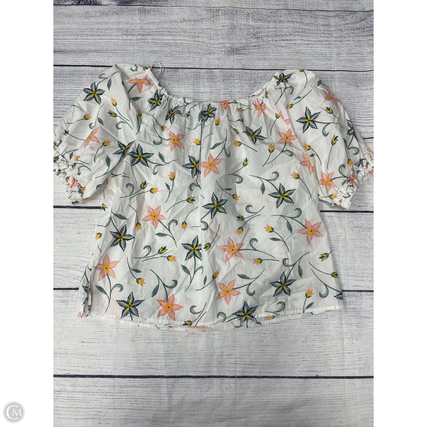 Top Short Sleeve By Cece In White, Size: Xl