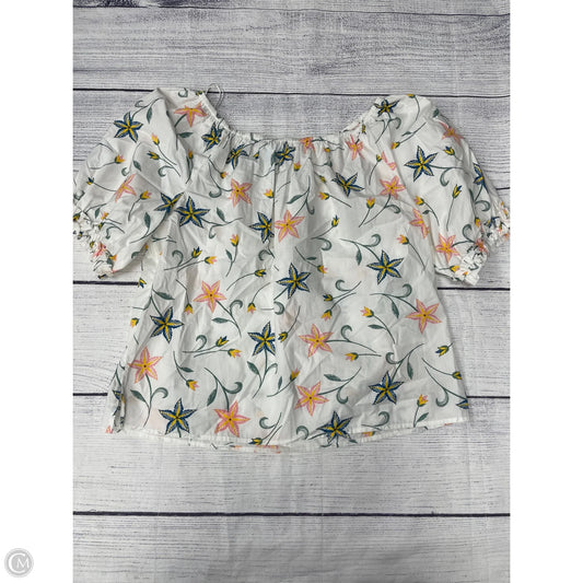 Top Short Sleeve By Cece In White, Size: Xl