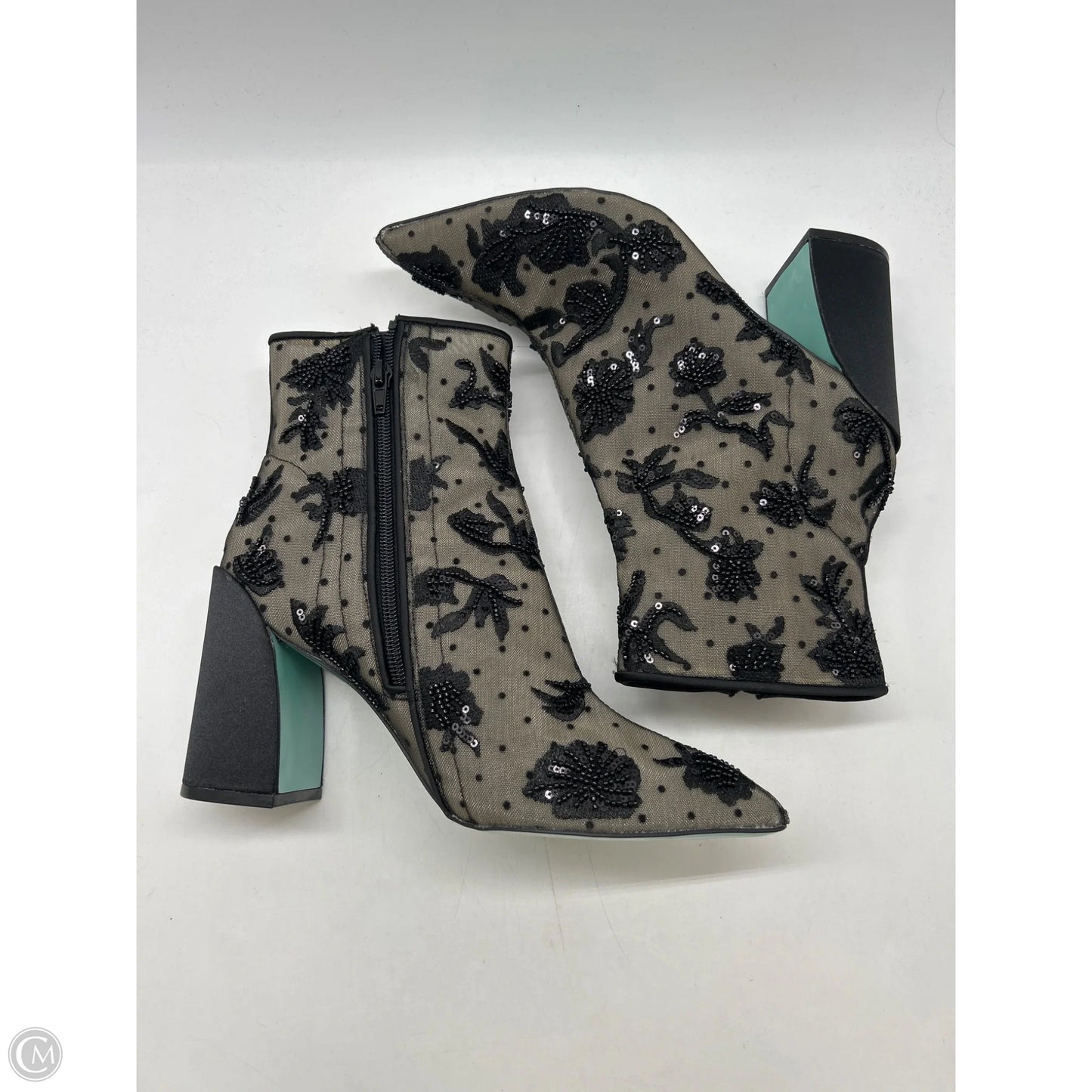 Boots Ankle Heels By Betsey Johnson In Black, Size: 8.5