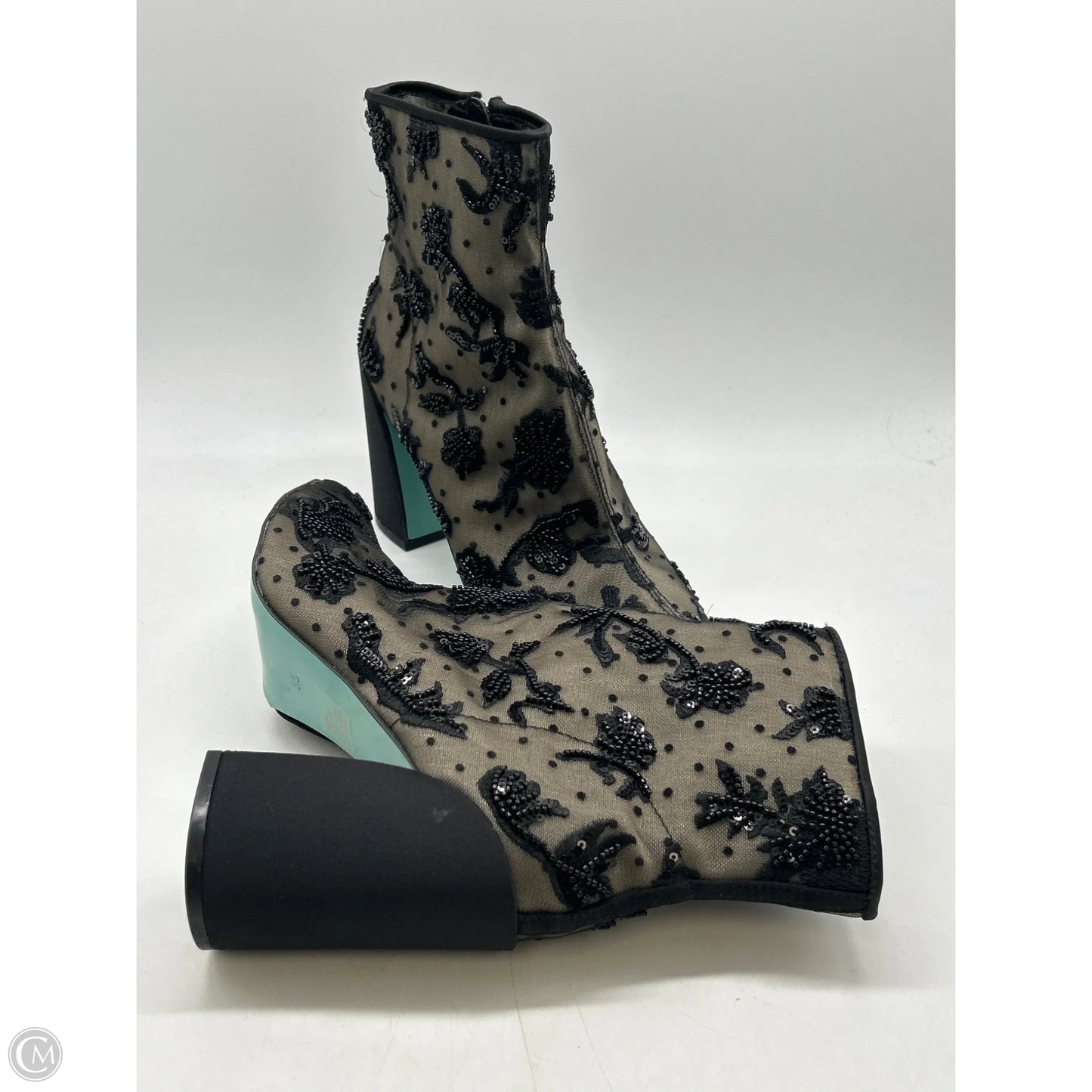 Boots Ankle Heels By Betsey Johnson In Black, Size: 8.5