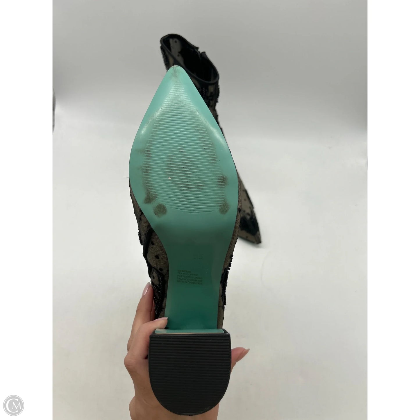 Boots Ankle Heels By Betsey Johnson In Black, Size: 8.5