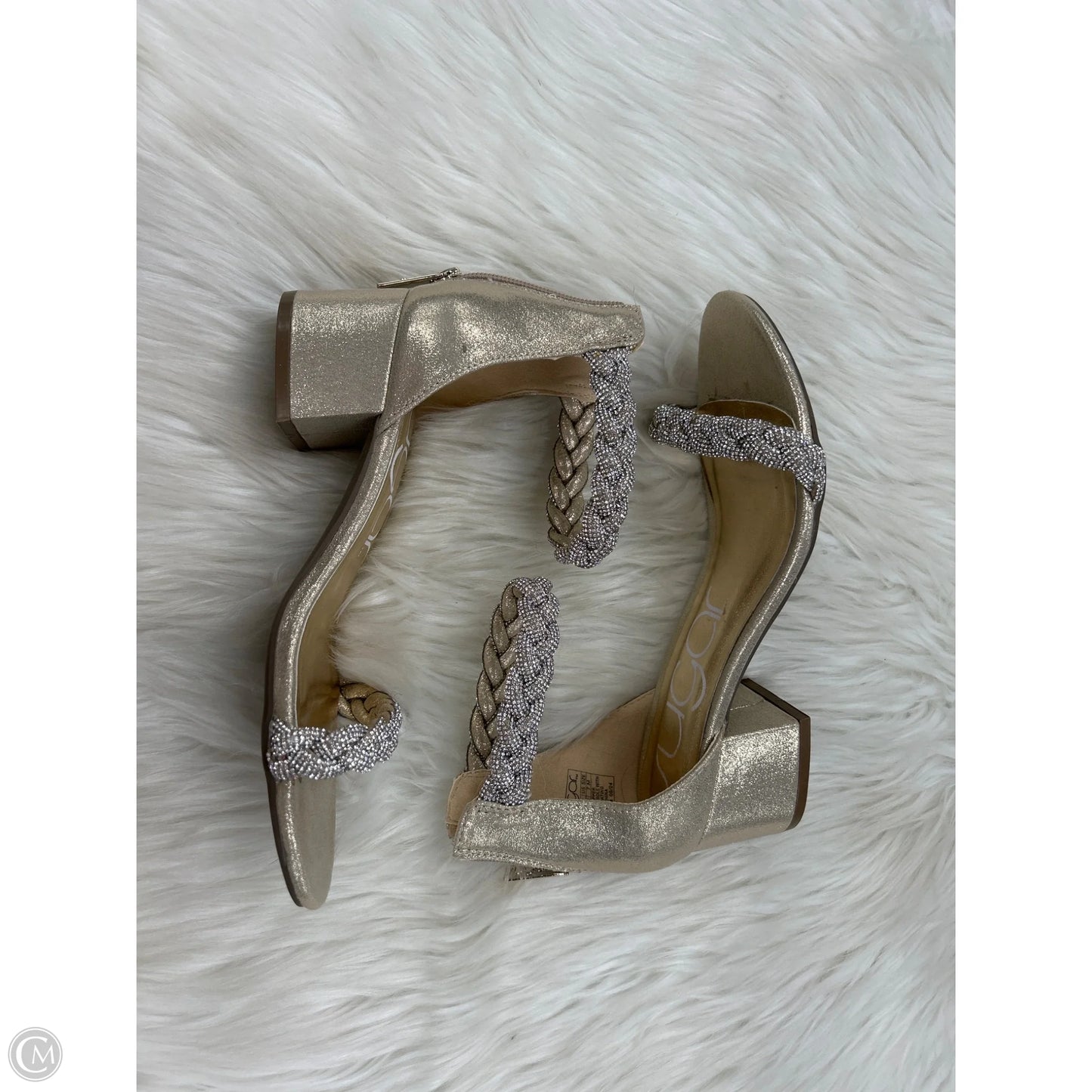 Shoes Heels Block By Sugar In Gold, Size: 7