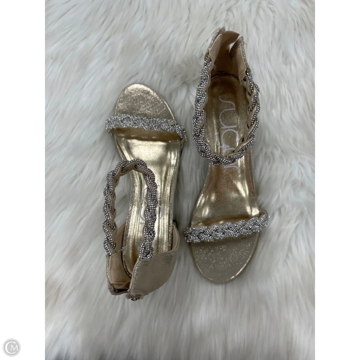 Shoes Heels Block By Sugar In Gold, Size: 7