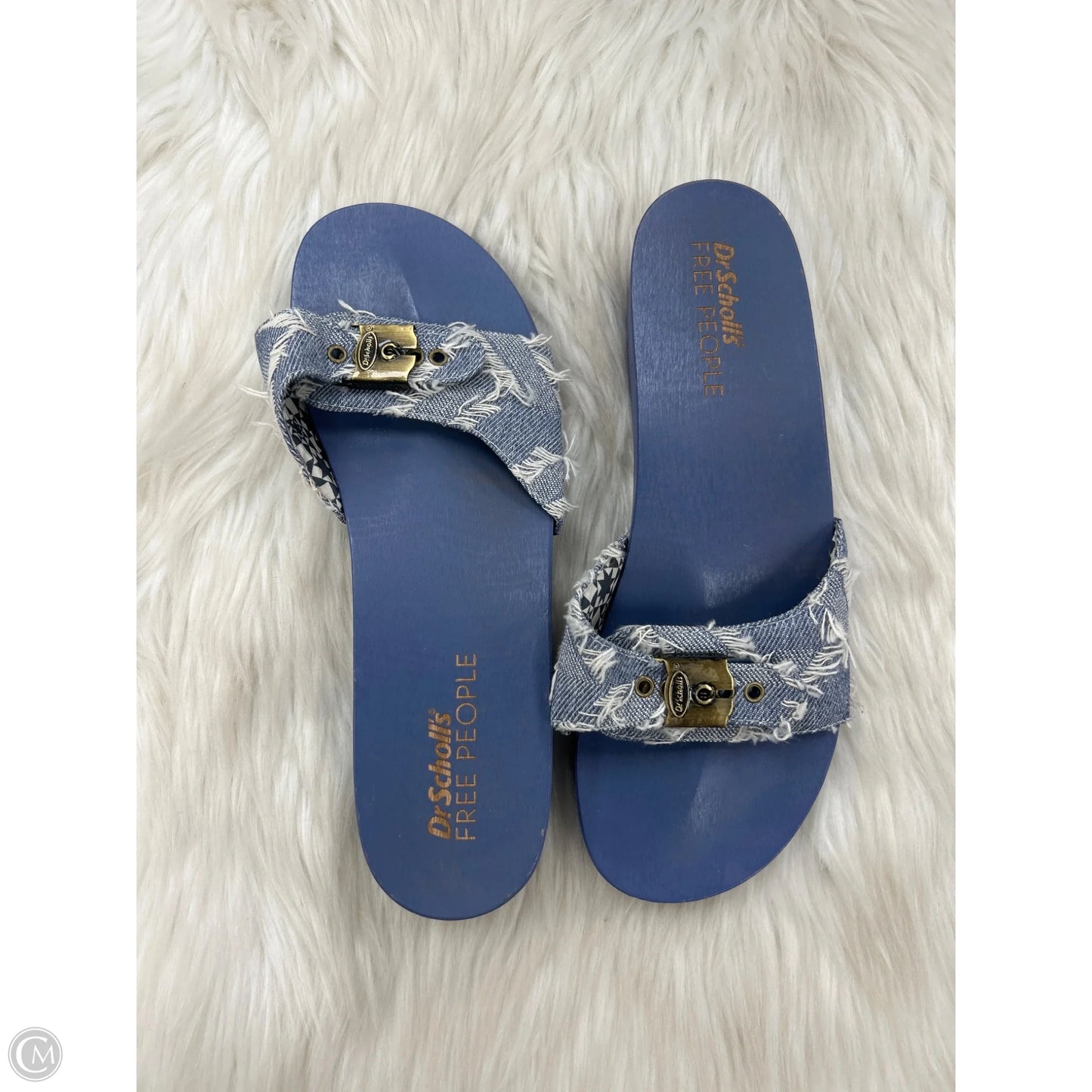 Sandals Heels Platform By Dr Scholls In Blue, Size: 8.5