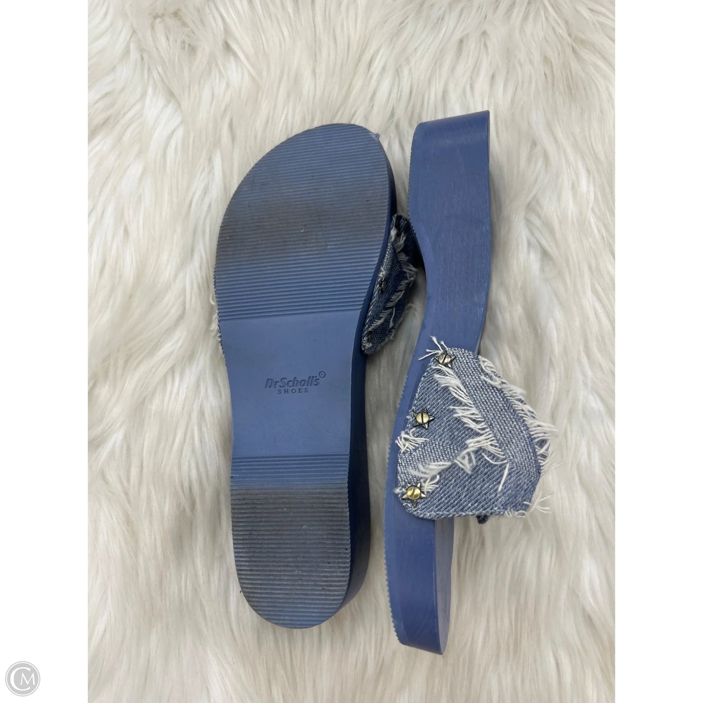 Sandals Heels Platform By Dr Scholls In Blue, Size: 8.5