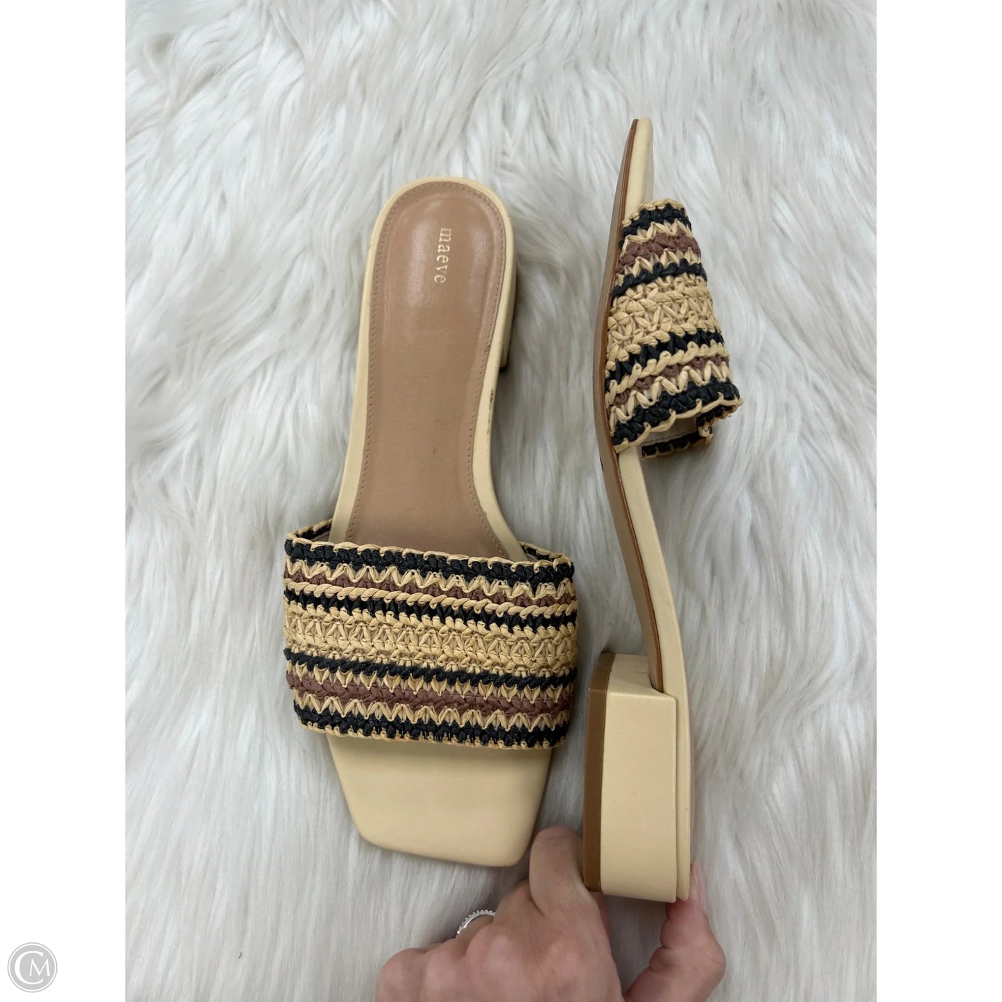Sandals Heels Block By Maeve In Tan, Size: 8.5
