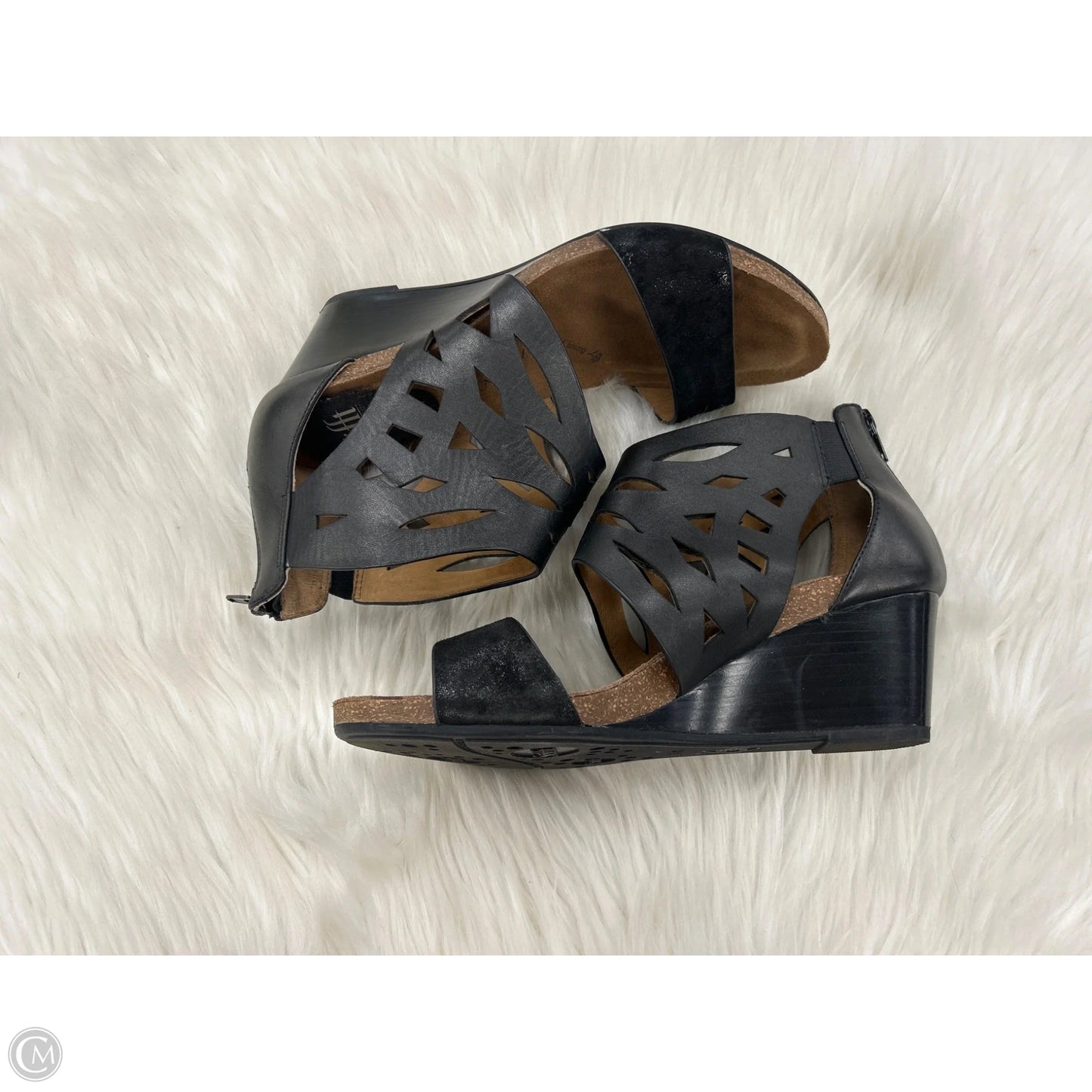 Sandals Heels Wedge By Sofft In Black, Size: 8.5