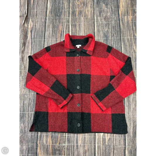 Jacket Shirt By J. Jill In Plaid Pattern, Size: L