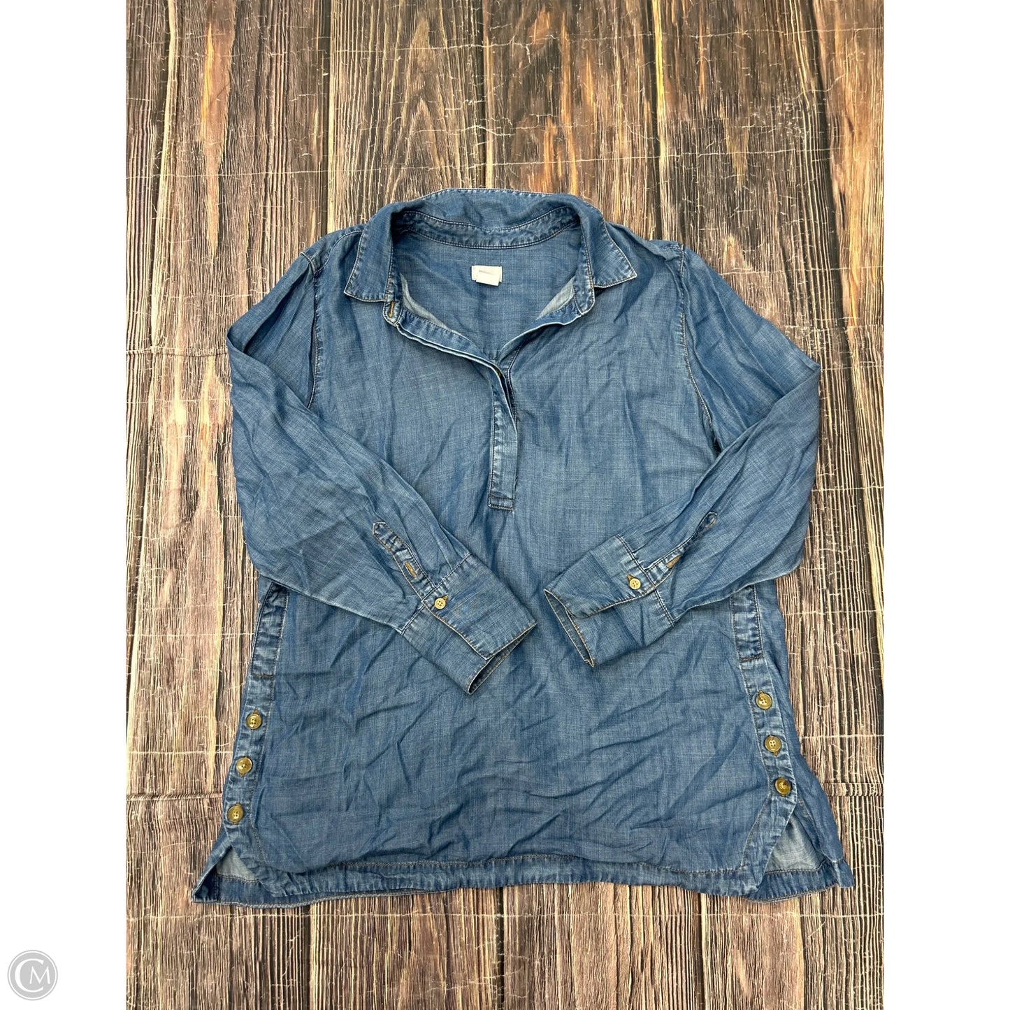 Top Long Sleeve By Chicos In Blue, Size: Xl