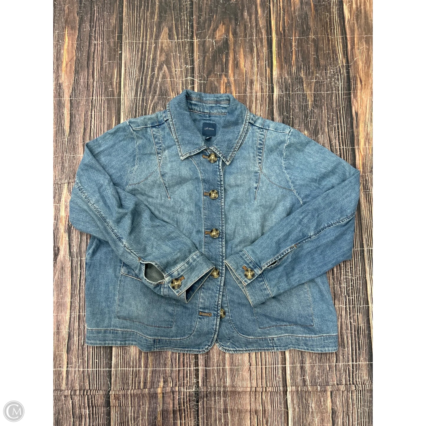 Jacket Denim By J. Jill In Blue, Size: Lp