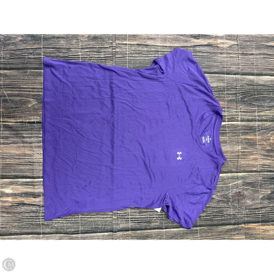 Athletic Top Short Sleeve By Under Armour In Purple, Size: Xl