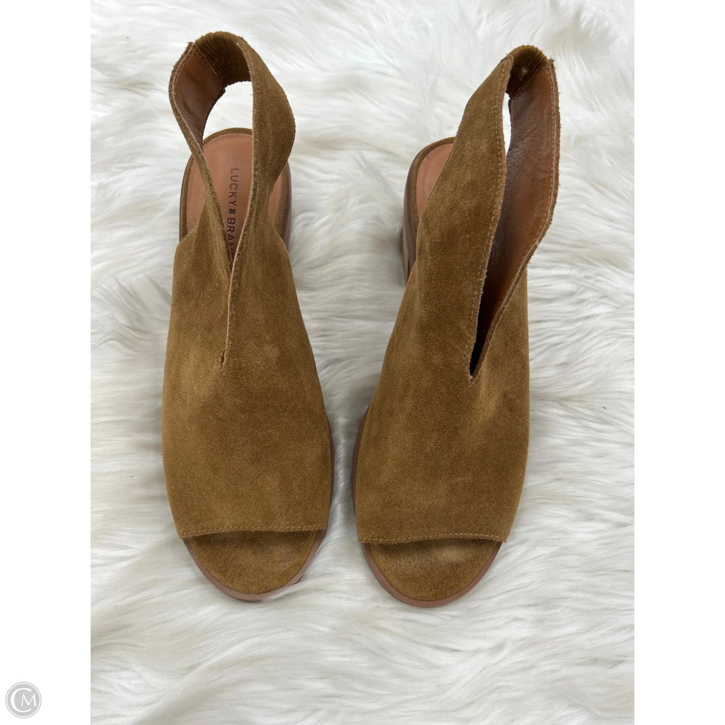 Sandals Heels Block By Lucky Brand In Brown, Size: 9.5