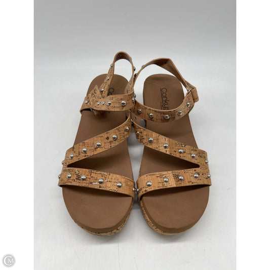 Sandals Heels Wedge By Corkys In Brown, Size: 8