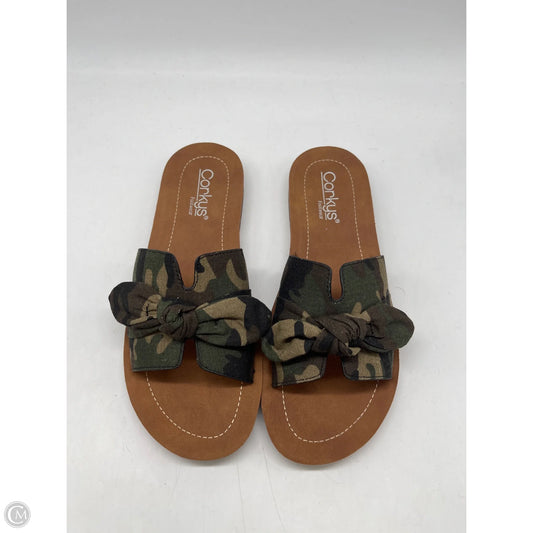 Sandals Flats By Corkys In Camouflage Print, Size: 8