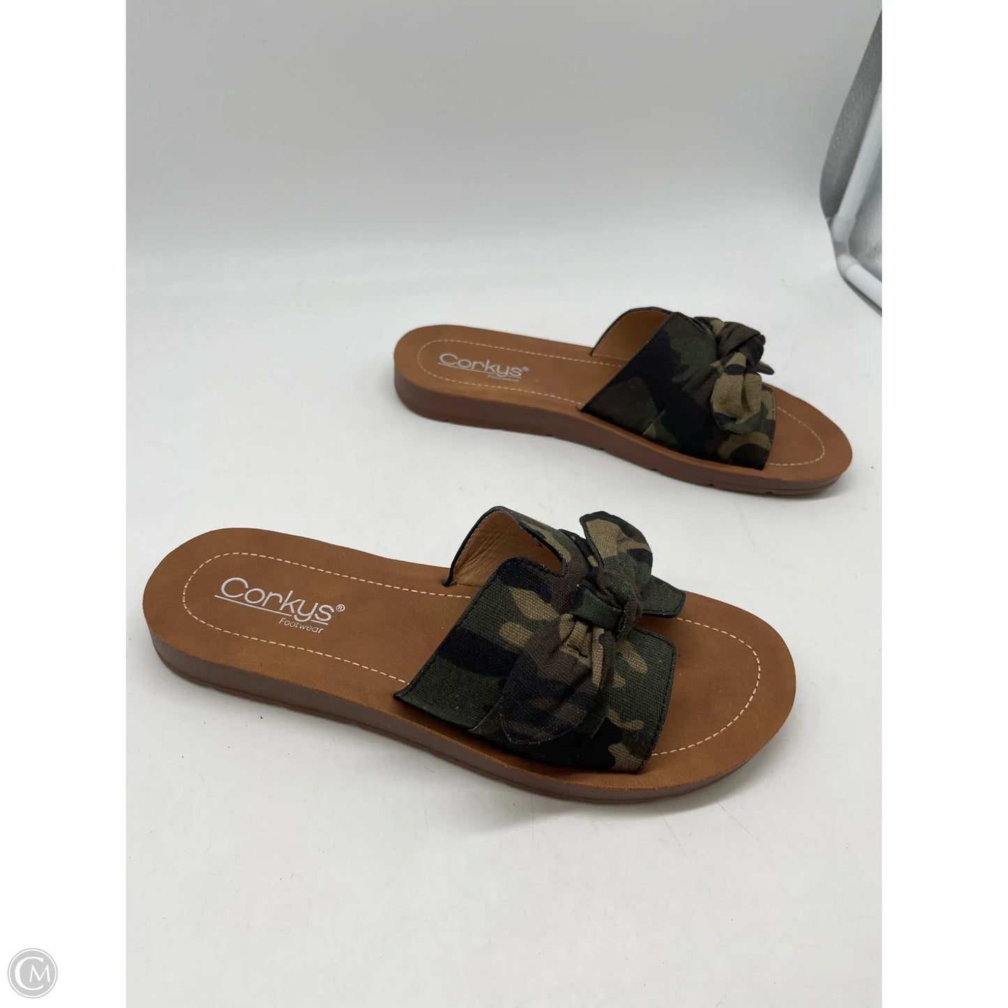 Sandals Flats By Corkys In Camouflage Print, Size: 8