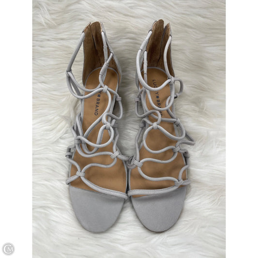 Sandals Heels Wedge By Lucky Brand In Grey, Size: 8