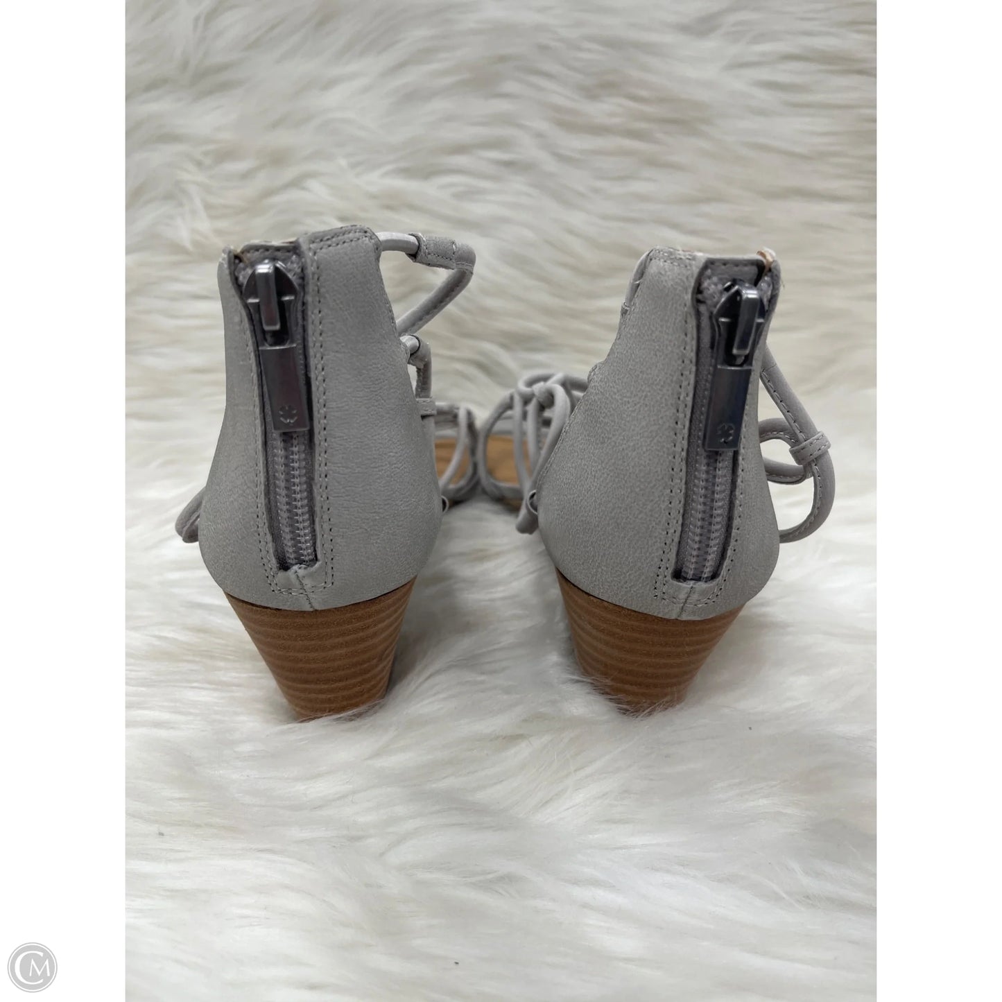 Sandals Heels Wedge By Lucky Brand In Grey, Size: 8