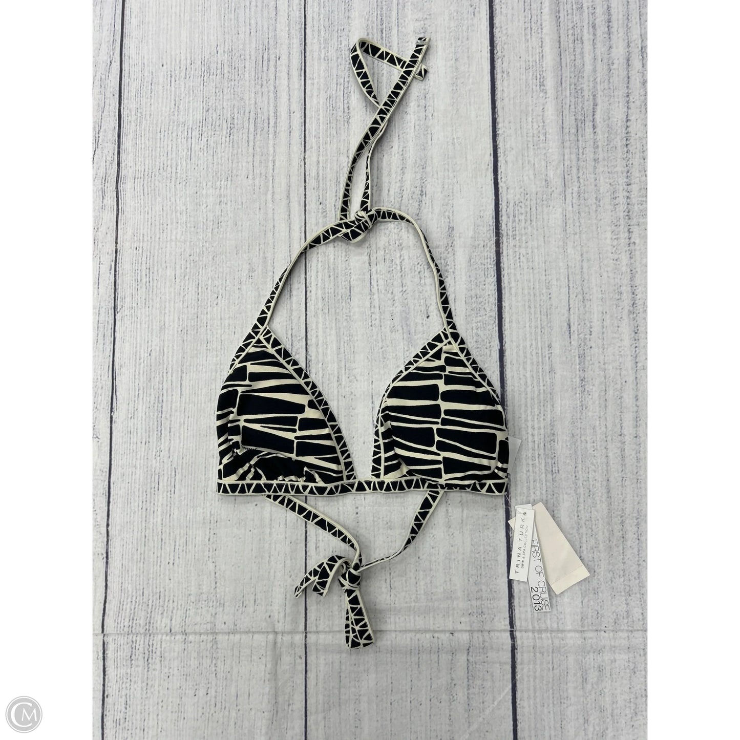 Swimsuit Top By Trina By Trina Turk In Geometric Pattern, Size: M