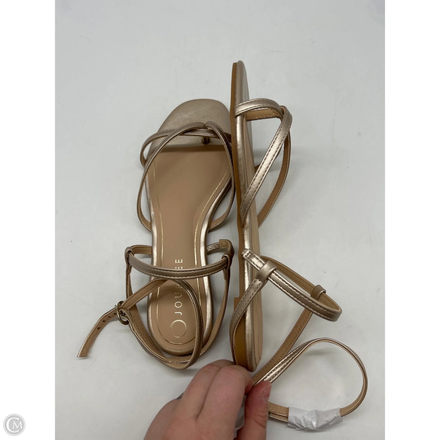 Sandals Flats By Journee In Gold, Size: 8