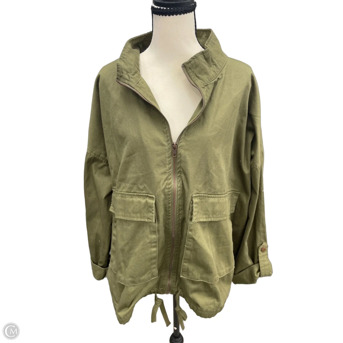 Jacket Utility By Blu Pepper In Green, Size: 2x