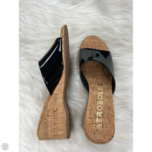 Sandals Heels Wedge By Aerosoles In Black, Size: 8.5