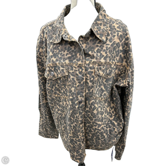 Jacket Shirt By Express In Animal Print, Size: 1x