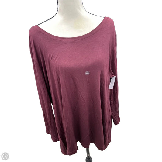 Top Long Sleeve By Cato In Maroon, Size: 1x