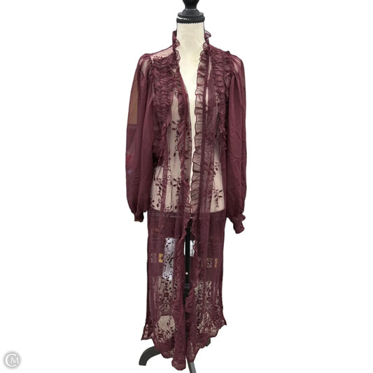 Cardigan By Cato In Maroon, Size: Xl