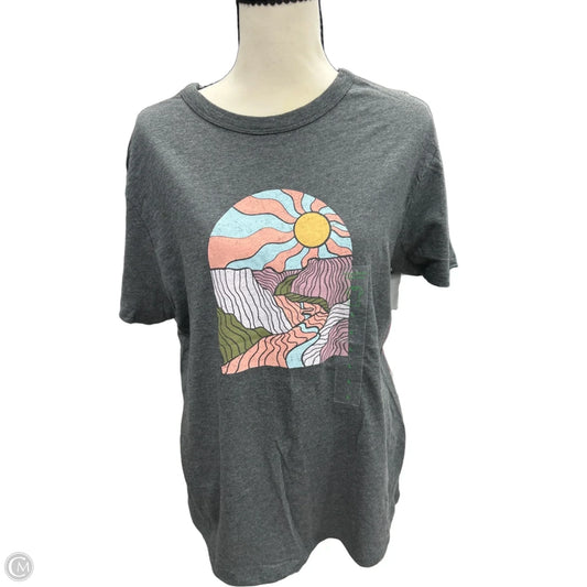 Top Short Sleeve By Dip In Grey, Size: L