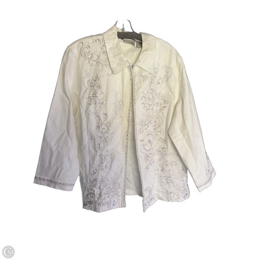 Jacket Denim By Chicos In White, Size: Xl