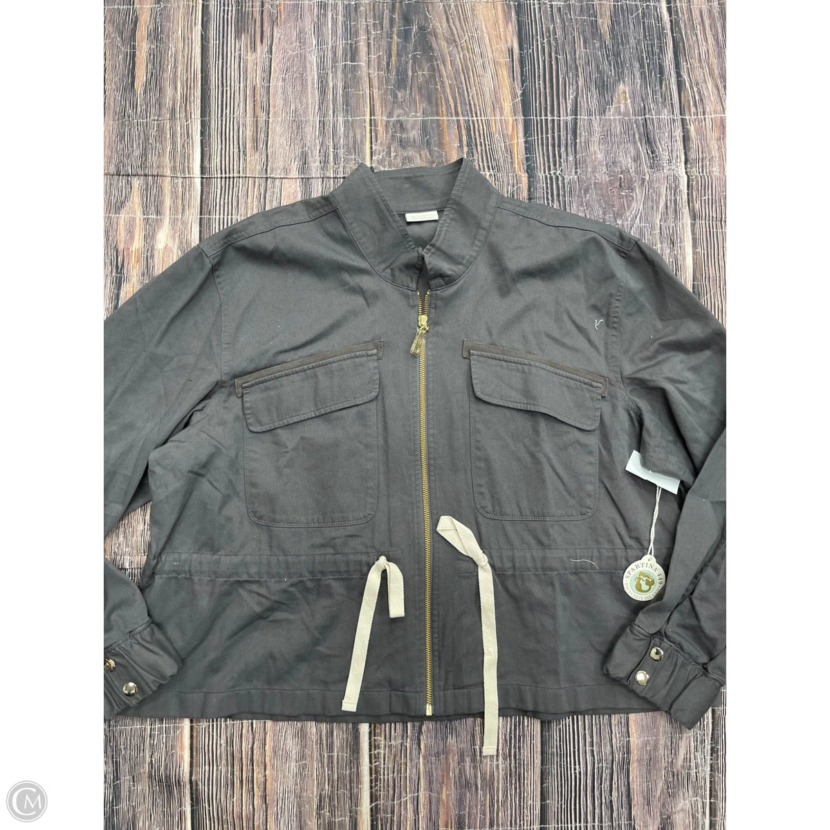 Jacket Designer By Spartina In Grey, Size: 1x