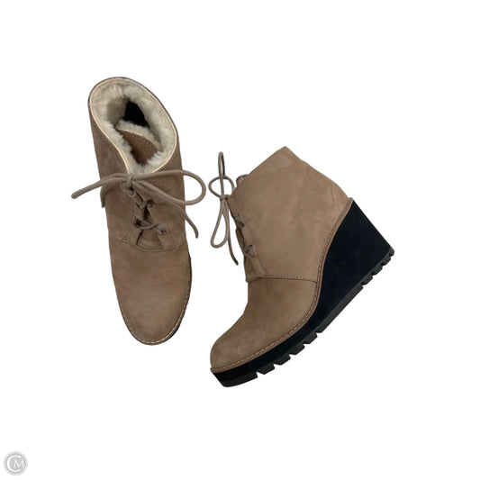 Boots Ankle Heels By Eileen Fisher In Beige, Size: 8
