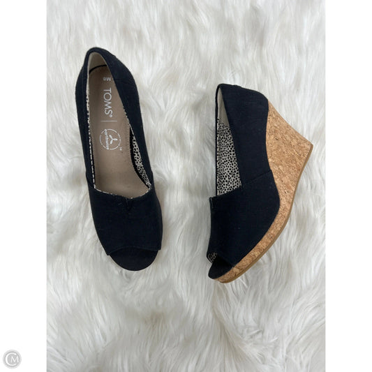 Sandals Heels Wedge By Toms In Black, Size: 8