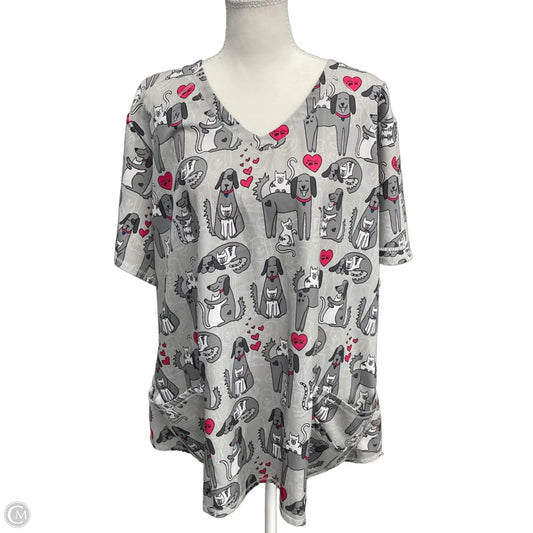 Top Short Sleeve By Skechers In Grey, Size: 3x