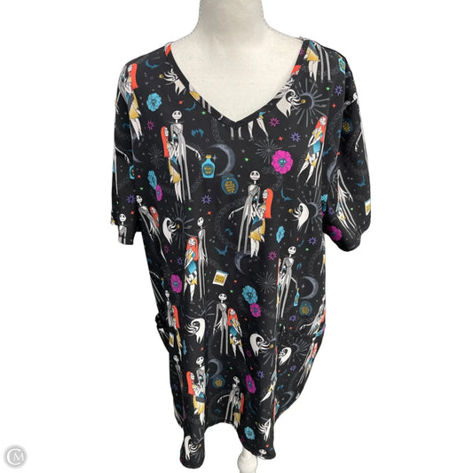 Top Short Sleeve By Disney In Black, Size: 2x