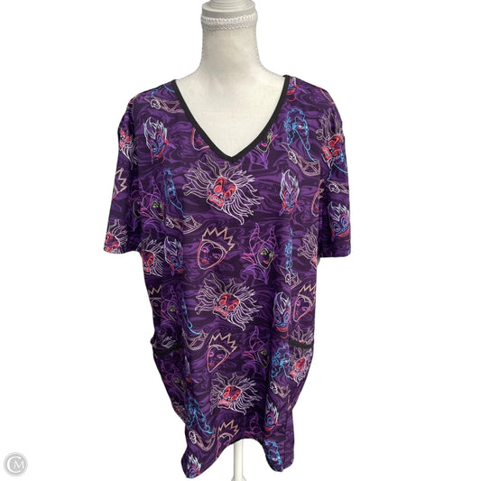 Top Short Sleeve By Disney In Purple, Size: 2x