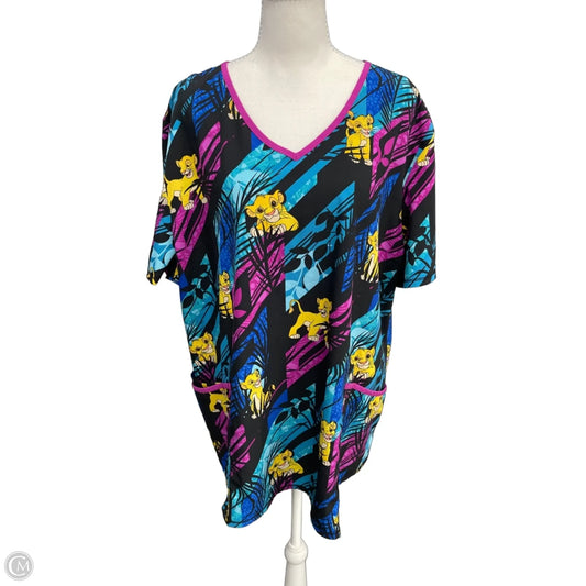 Top Short Sleeve By Disney In Black, Size: 2x