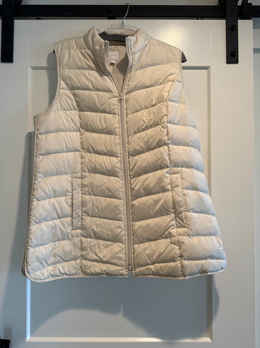 Vest Puffer & Quilted By J. Jill In Cream, Size: L