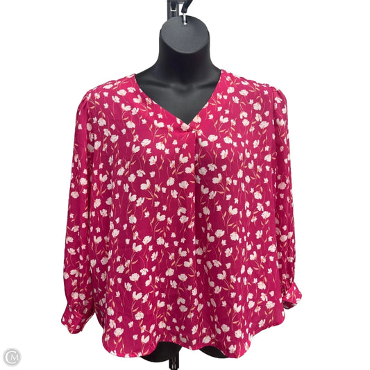 Top Long Sleeve By Lush In Pink, Size: 1x