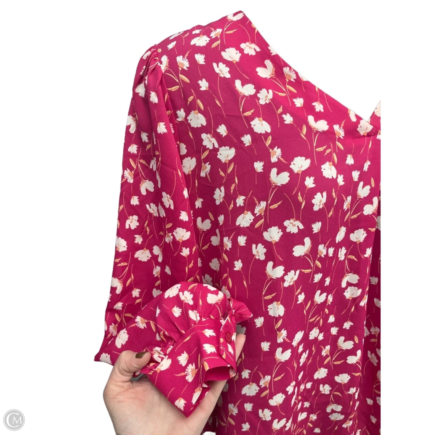 Top Long Sleeve By Lush In Pink, Size: 1x