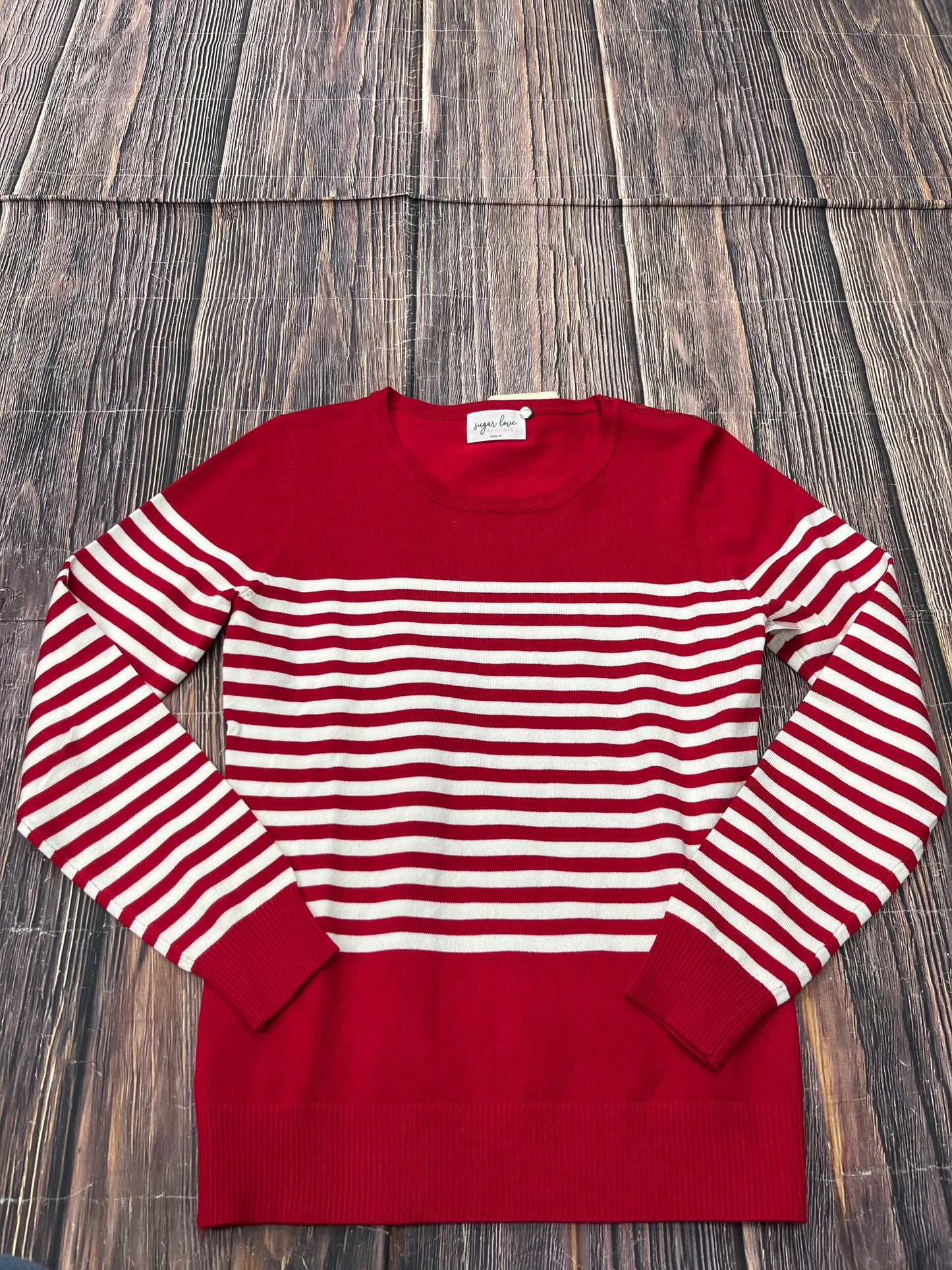 Top Long Sleeve By Clothes Mentor In Red, Size: M