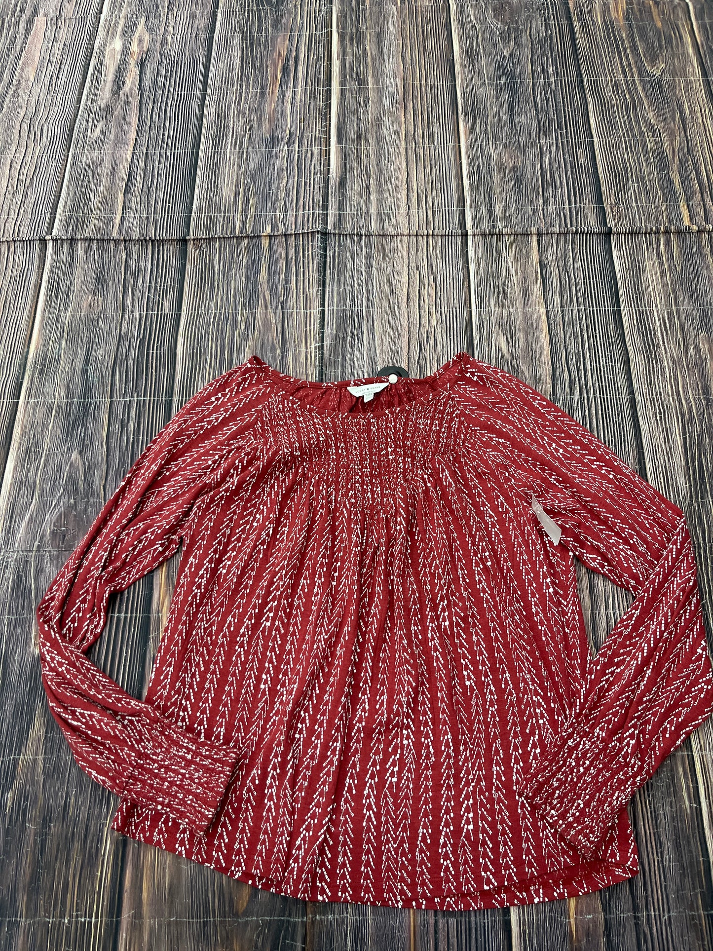 Top Long Sleeve By Lucky Brand In Red, Size: M