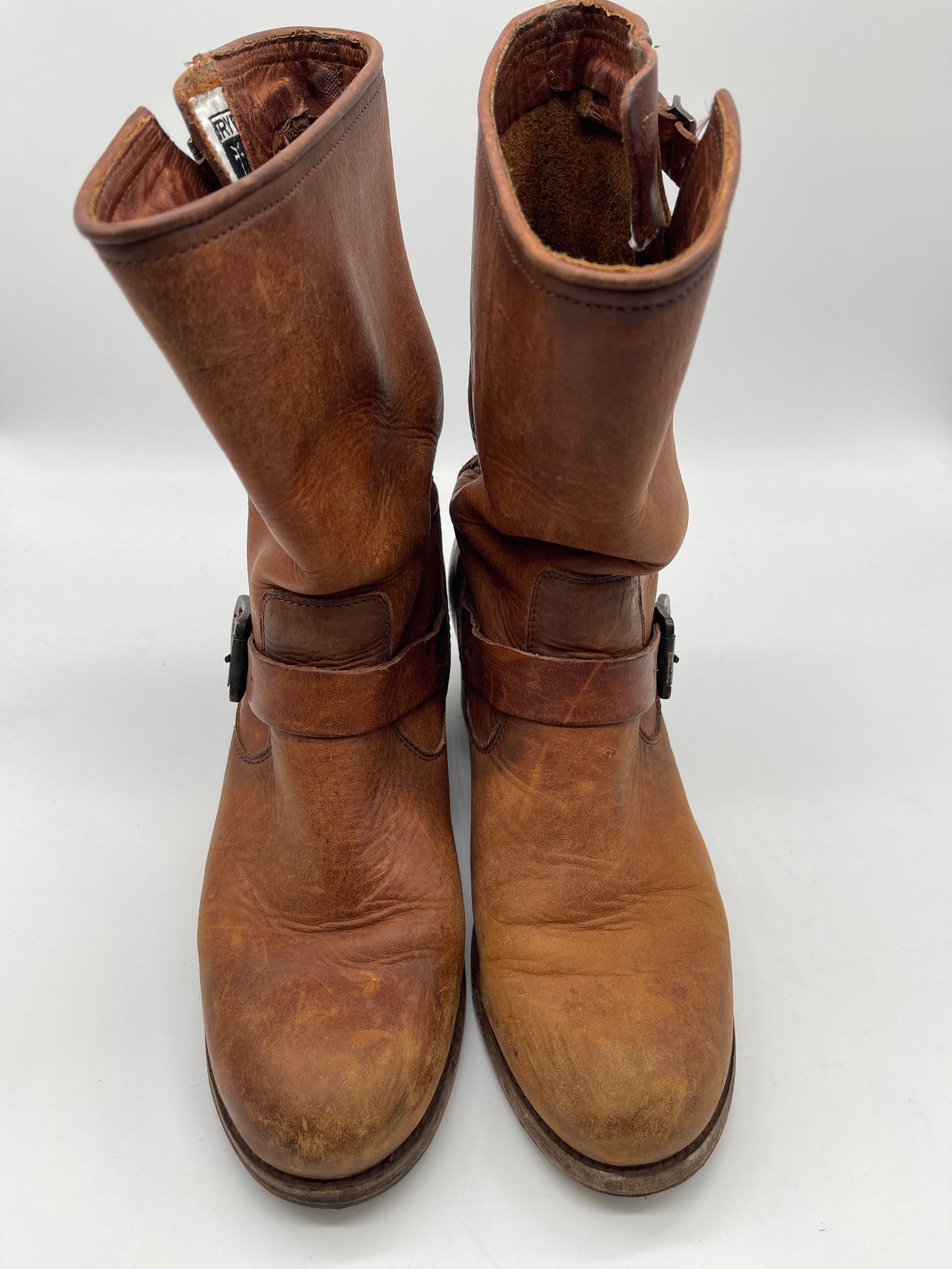 Boots Mid-calf Heels By Frye In Brown, Size: 8