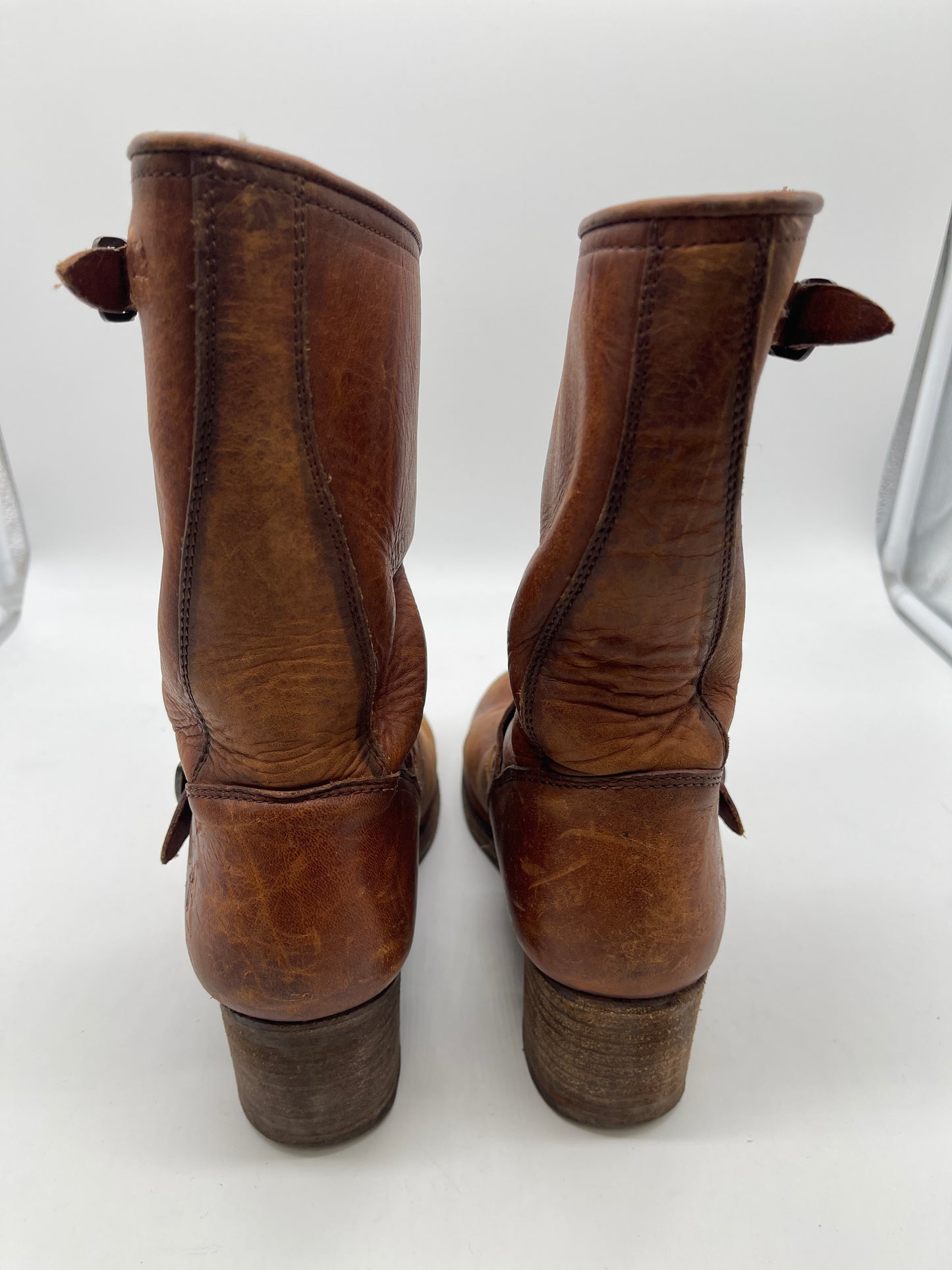 Boots Mid-calf Heels By Frye In Brown, Size: 8