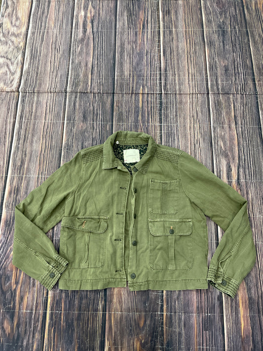 Jacket Moto By Anthropologie In Green, Size: L