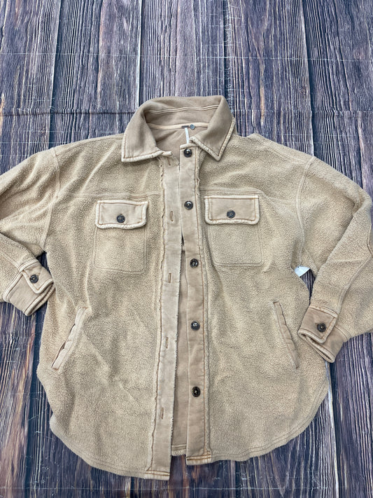 Jacket Shirt By Free People In Tan, Size: Xs