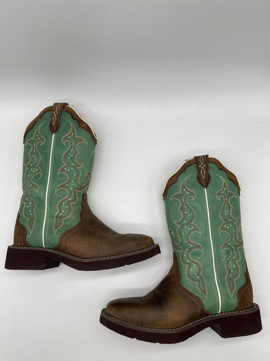 Boots Western By Justin In Green, Size: 7