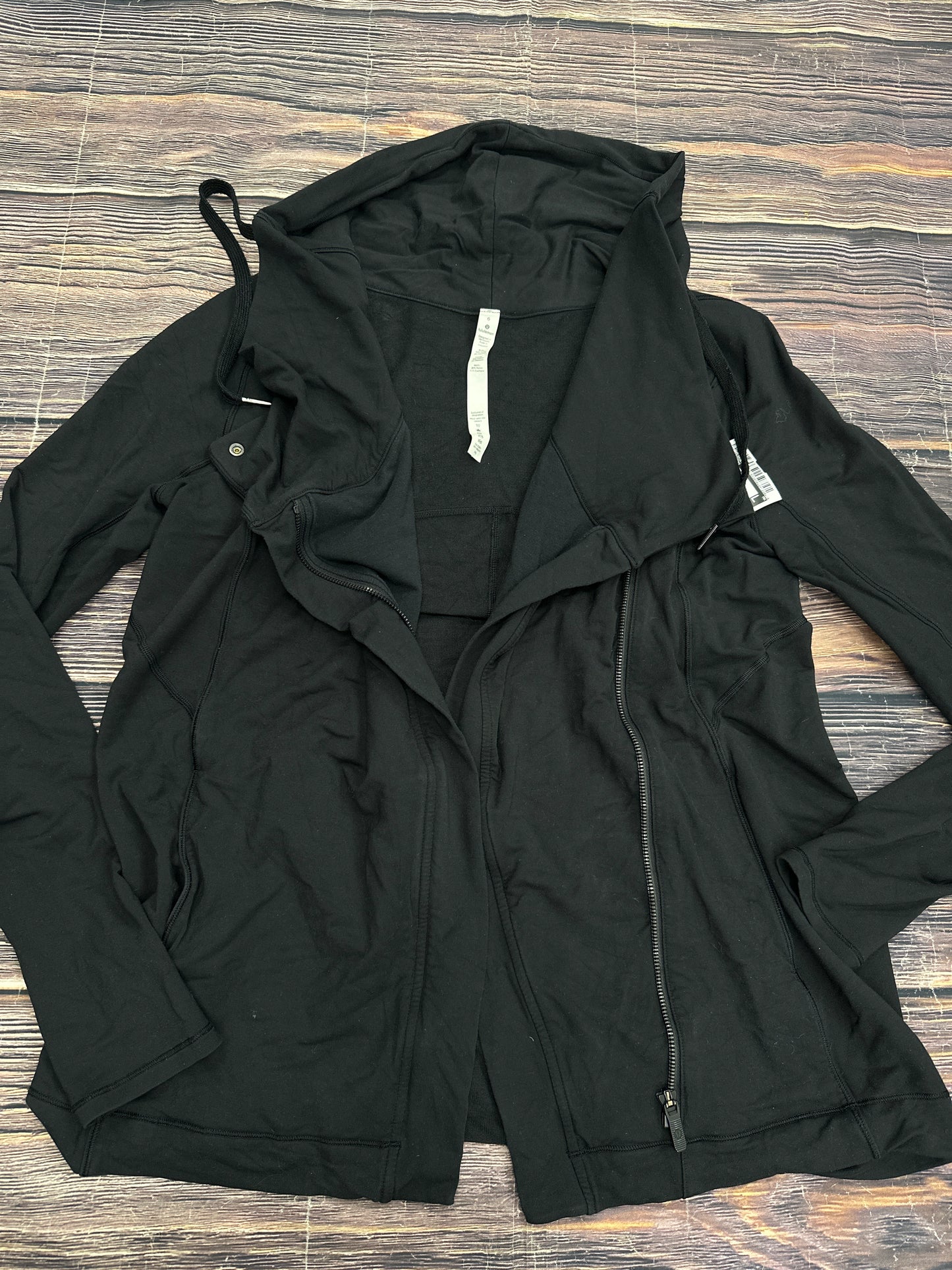 Athletic Jacket By Lululemon In Black, Size: 6