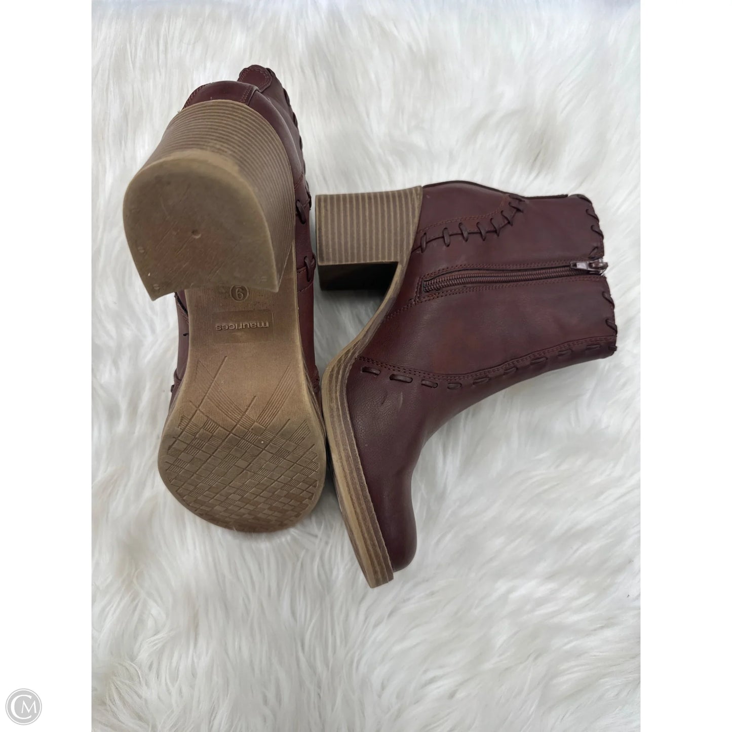 Boots Ankle Heels By Maurices In Brown, Size: 9