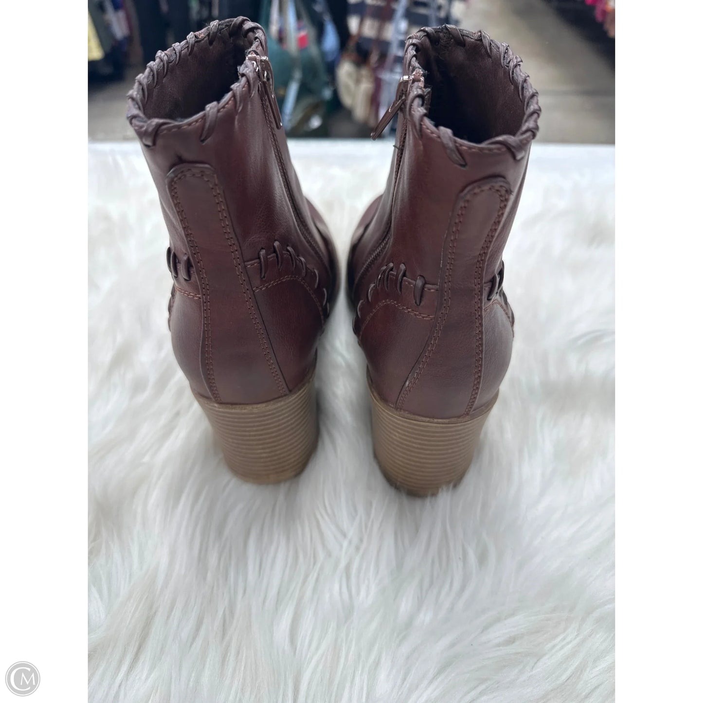 Boots Ankle Heels By Maurices In Brown, Size: 9